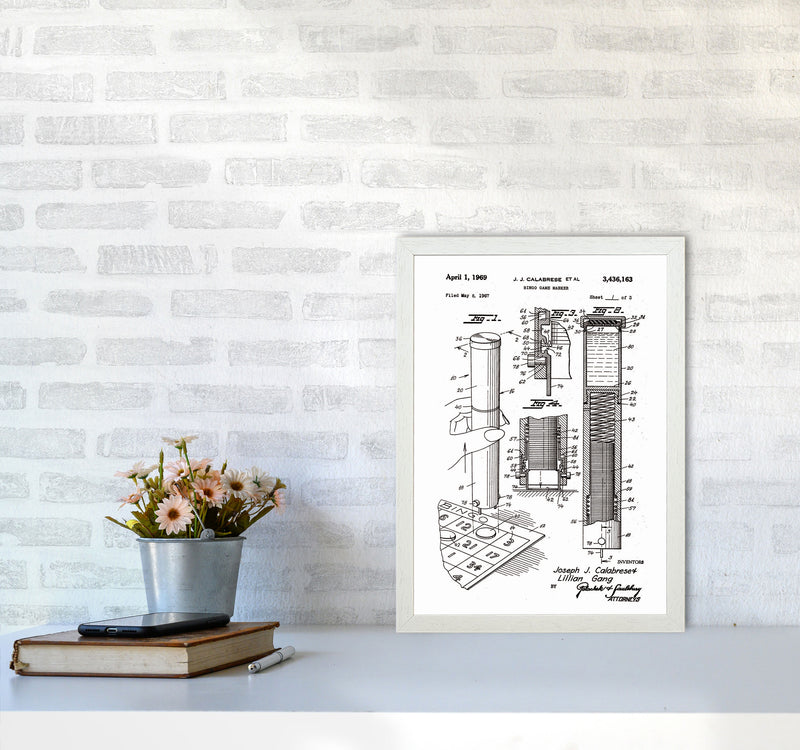 Bingo Game Marker Patent Art Print by Jason Stanley A3 Oak Frame