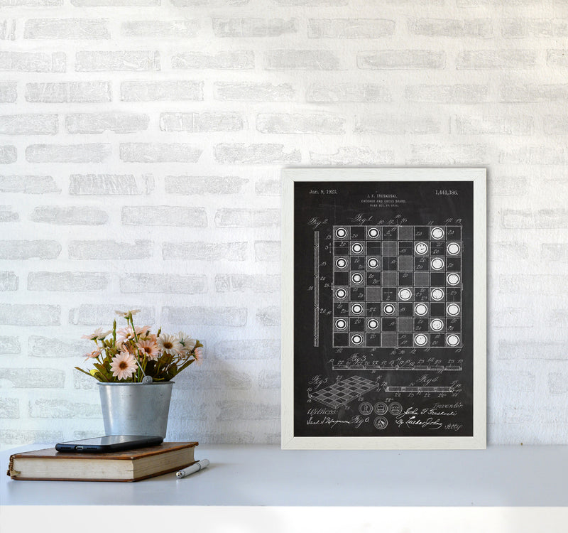 Chess And Checkers Patent Art Print by Jason Stanley A3 Oak Frame