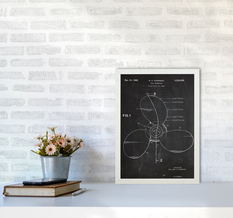 Boat Propeller Patent Art Print by Jason Stanley A3 Oak Frame