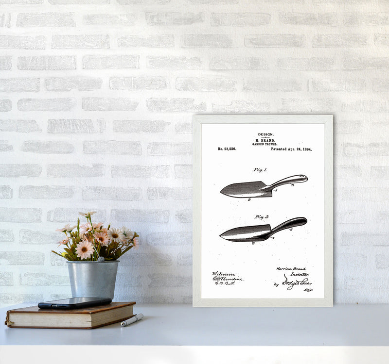 Garden Shovel Patent Art Print by Jason Stanley A3 Oak Frame