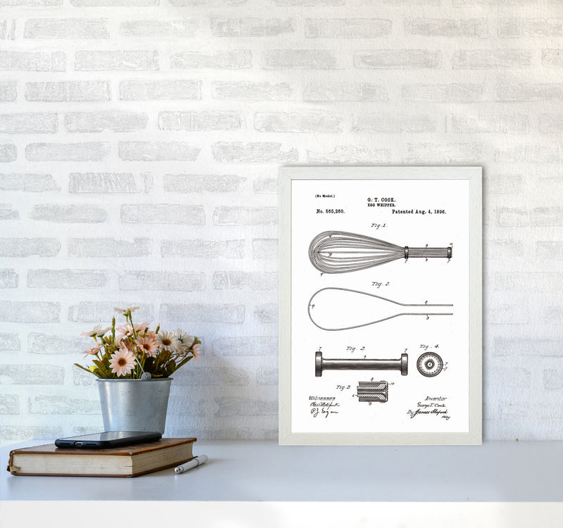Egg Whipper Patent Art Print by Jason Stanley A3 Oak Frame