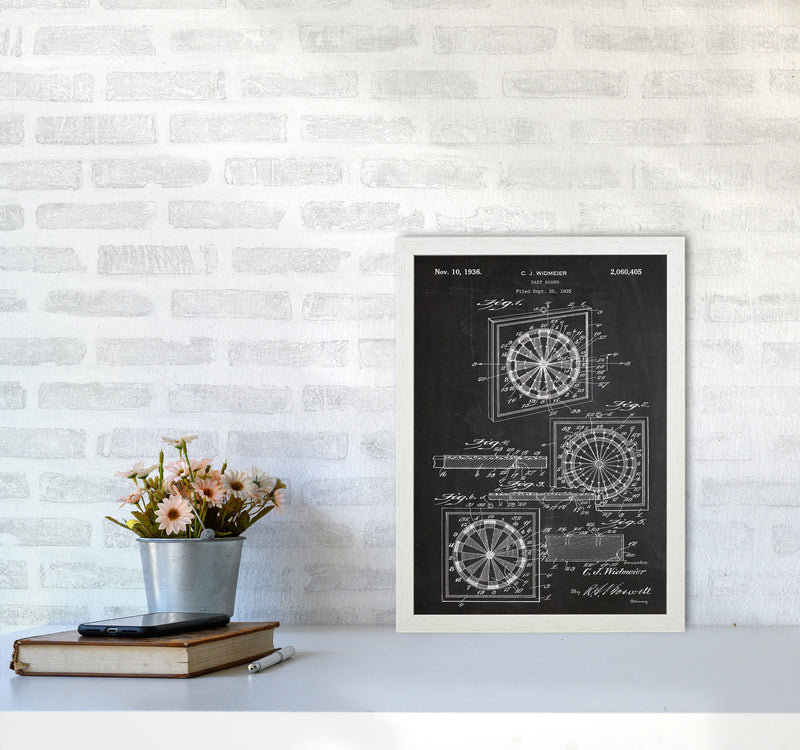 Dart Board Patent Art Print by Jason Stanley A3 Oak Frame