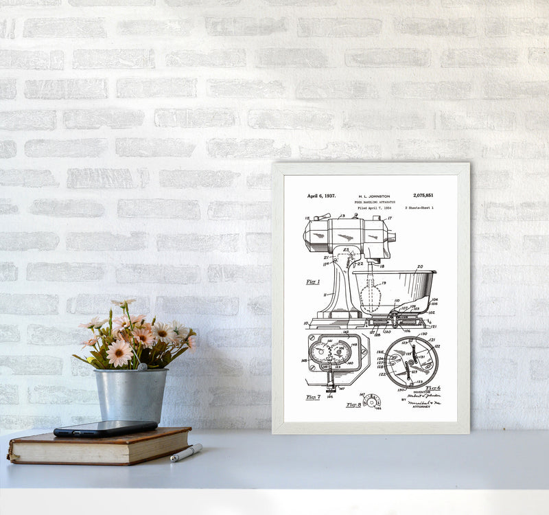 Mixer Patent Art Print by Jason Stanley A3 Oak Frame