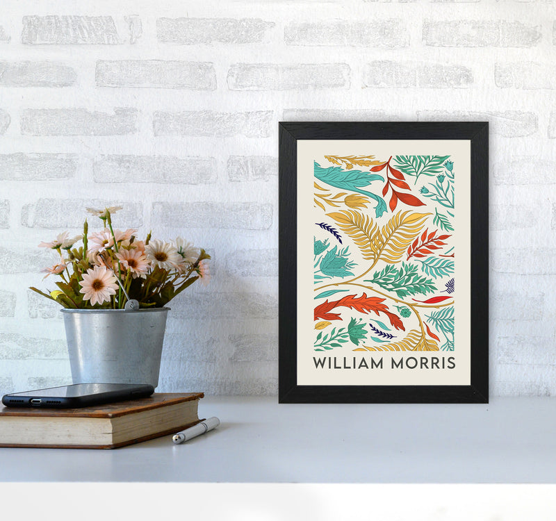 William Morris- Vibrant Wild Flowers Art Print by Jason Stanley A4 White Frame