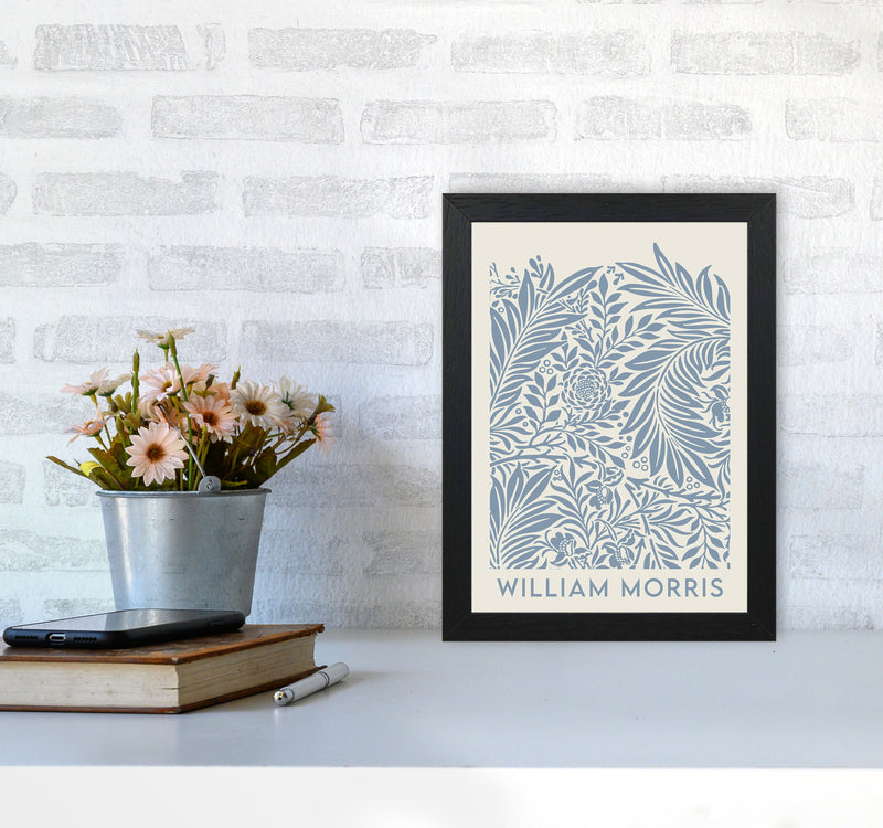 William Morris- Blue Wild Flowers Art Print by Jason Stanley A4 White Frame