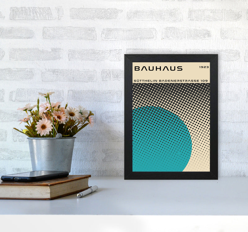 Bauhaus Geometric Teal Vibe II Art Print by Jason Stanley A4 White Frame