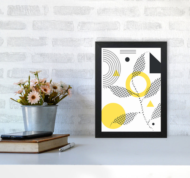 Abstract Halftone Shapes 2 Art Print by Jason Stanley A4 White Frame