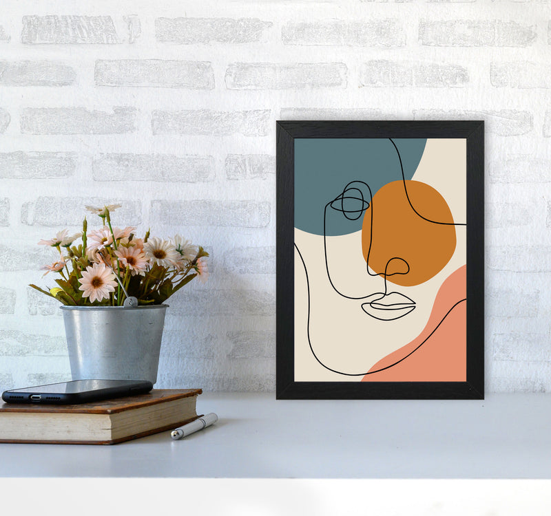 Abstract Face Line Drawing Art Print by Jason Stanley A4 White Frame