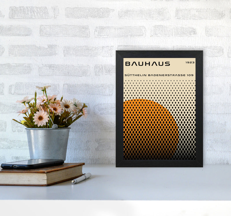 Bauhaus Geometric Yellow Art Print by Jason Stanley A4 White Frame