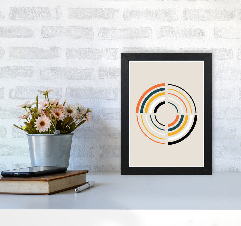 Retro Geometric Circle 2 Art Print by Jason Stanley A4 White Frame