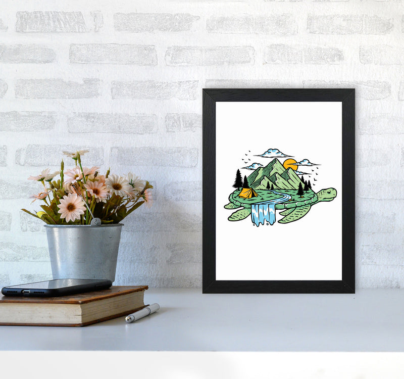 Turtles All The Way Down Art Print by Jason Stanley A4 White Frame