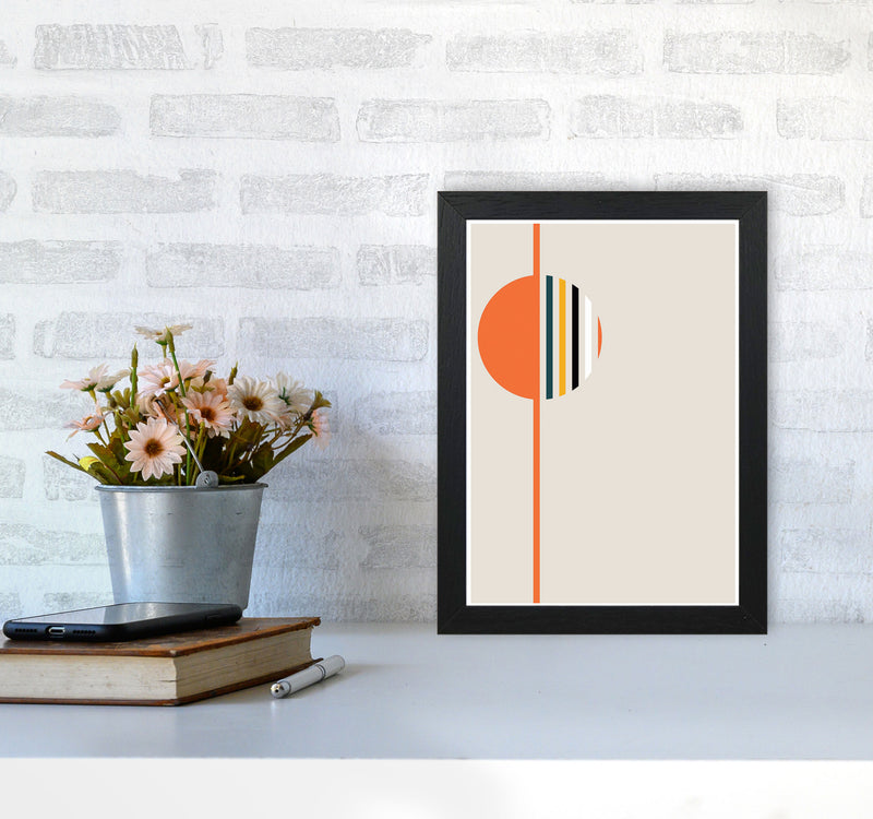 Retro Geometric Circle 4 Art Print by Jason Stanley A4 White Frame