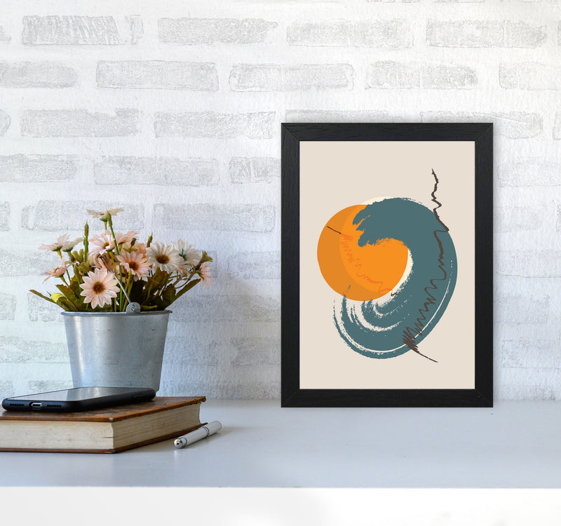 Sunshine Abstract Swirl Art Print by Jason Stanley A4 White Frame