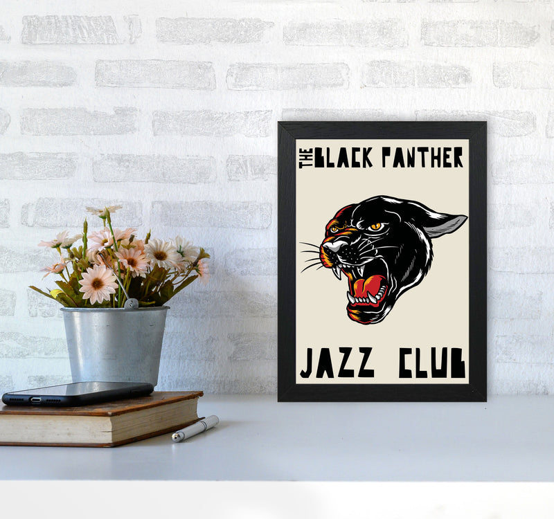 Black Panther Jazz Club Art Print by Jason Stanley A4 White Frame
