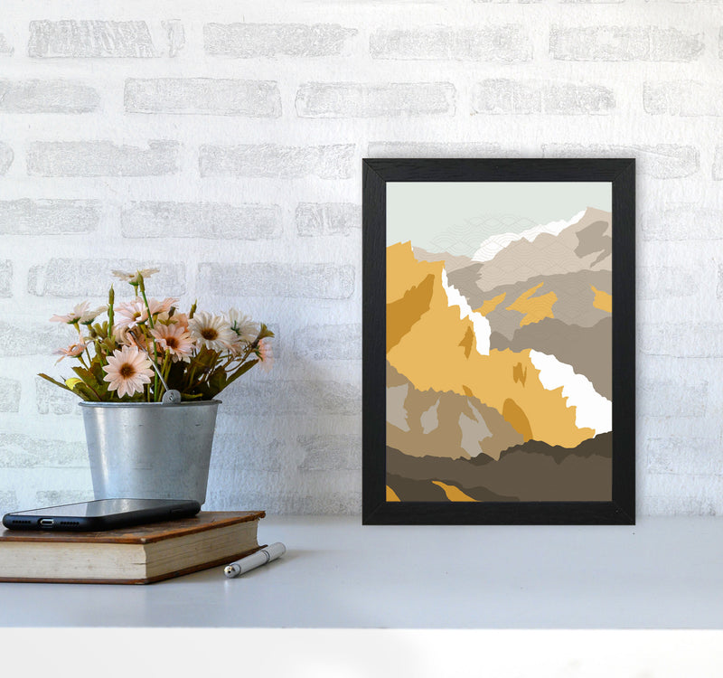 Japanese Mountain Scene Art Print by Jason Stanley A4 White Frame