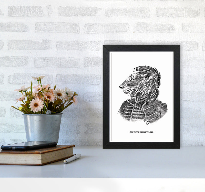 The Distinguished Lion Art Print by Jason Stanley A4 White Frame