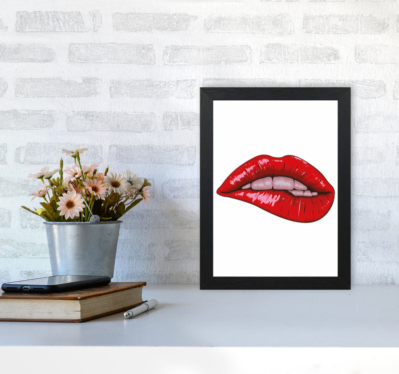 When She Bites Her Lip Art Print by Jason Stanley A4 White Frame