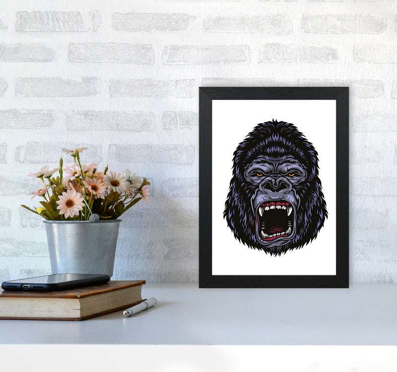 Gorilla Illustration Art Print by Jason Stanley A4 White Frame