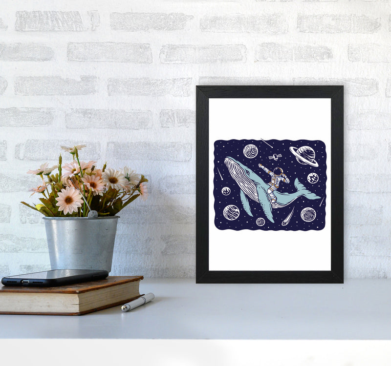 Galactic Whale Rider Art Print by Jason Stanley A4 White Frame