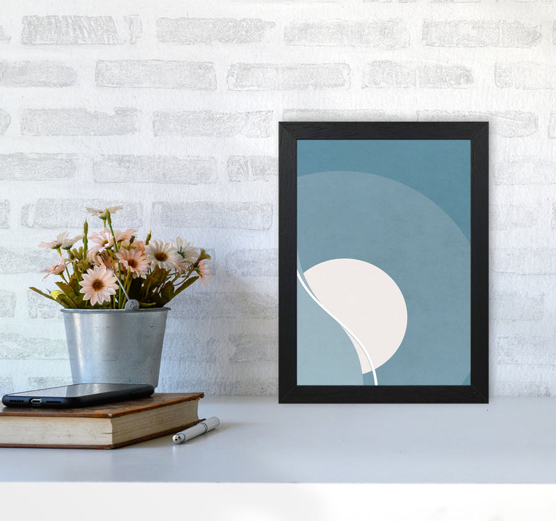 Retro Moon Landscape Art Print by Jason Stanley A4 White Frame