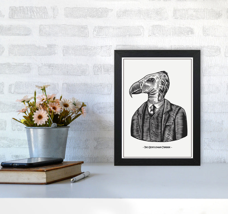 The Gentleman Condor Art Print by Jason Stanley A4 White Frame