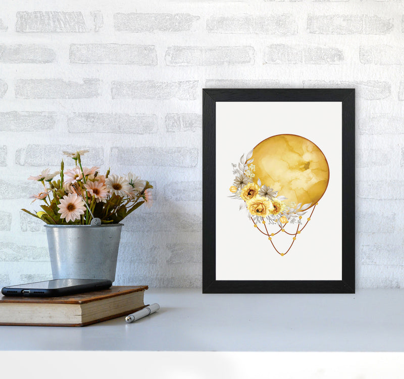 Watercolor Full Moon Art Print by Jason Stanley A4 White Frame