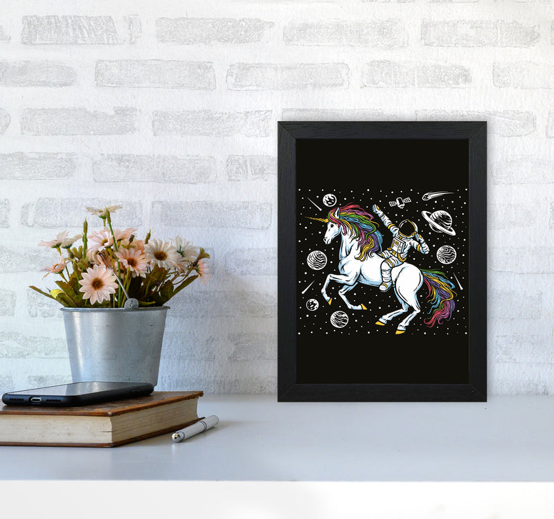 The Galictic Unicorn Art Print by Jason Stanley A4 White Frame