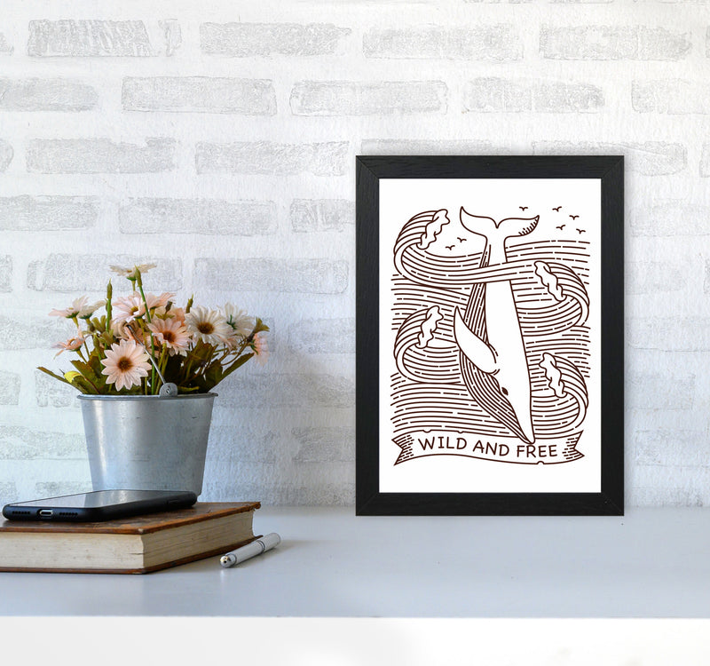 Wild And Free Whale Art Print by Jason Stanley A4 White Frame