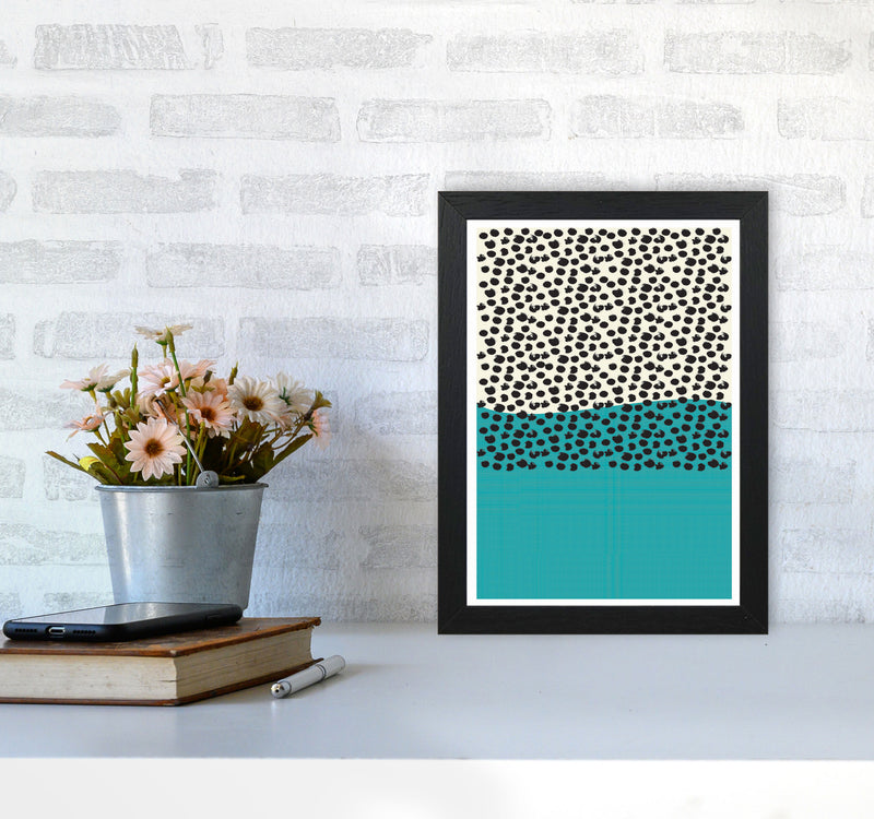 Blue Vibe Halftone Art Print by Jason Stanley A4 White Frame