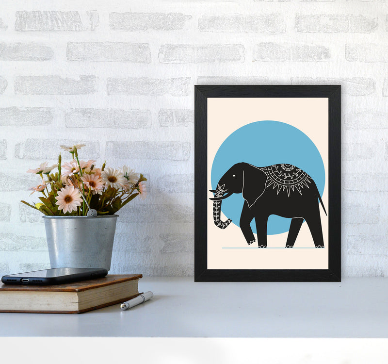 Elephant Moonlight Art Print by Jason Stanley A4 White Frame