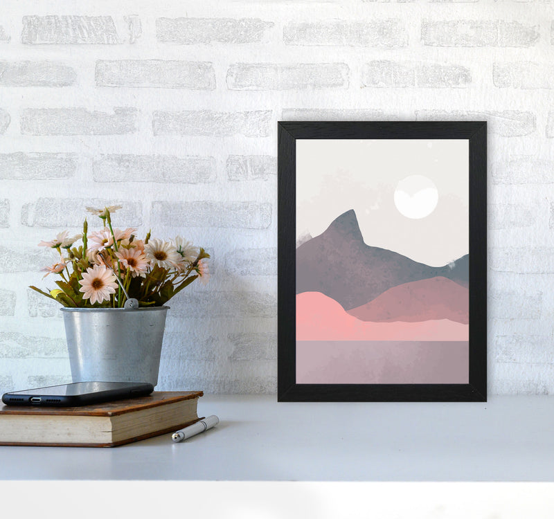 Minimal Landscape Art Print by Jason Stanley A4 White Frame