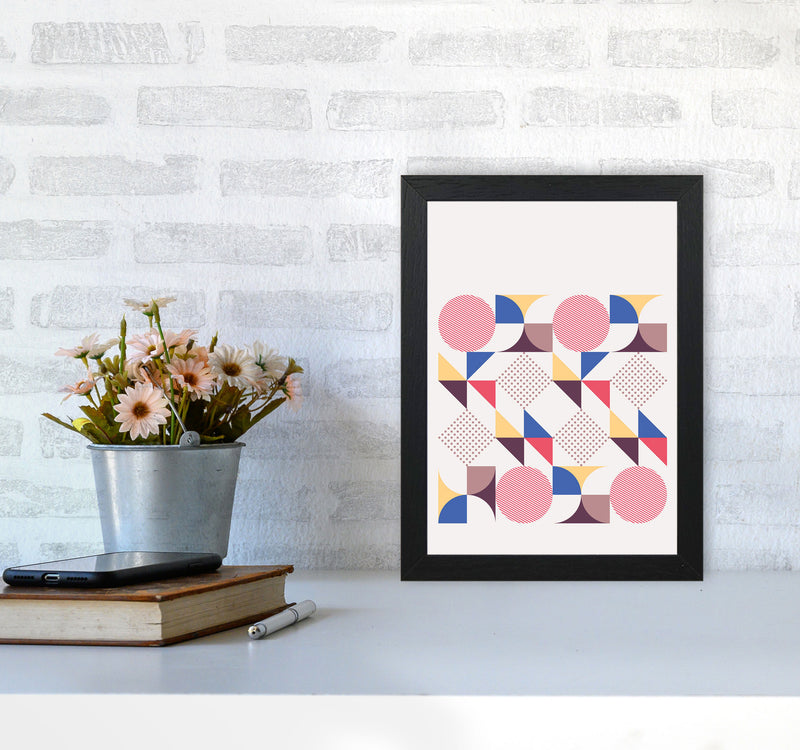 Retro Geometric 1 Art Print by Jason Stanley A4 White Frame