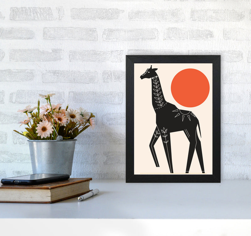 Giraffe In The Sun Art Print by Jason Stanley A4 White Frame