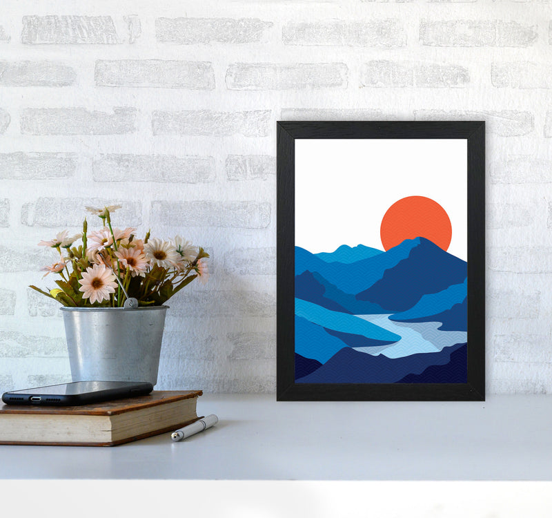 Japanese Mountain Art Print by Jason Stanley A4 White Frame