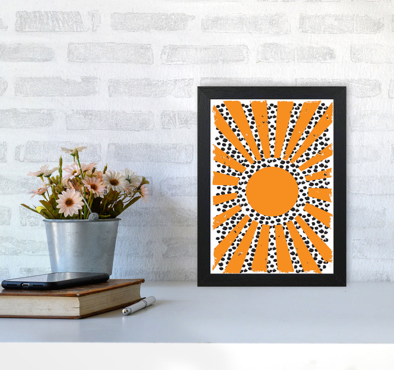 70's Inspired Sun Art Print by Jason Stanley A4 White Frame