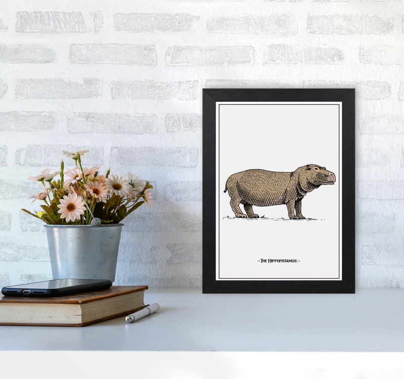 The Hippopotamus Art Print by Jason Stanley A4 White Frame