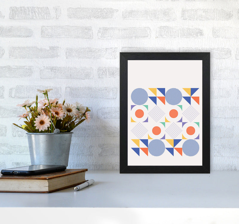 Retro Geometric 2 Art Print by Jason Stanley A4 White Frame