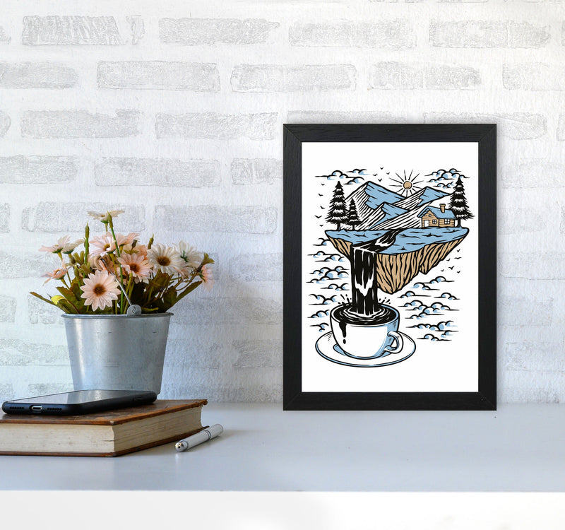 The River Flows Art Print by Jason Stanley A4 White Frame