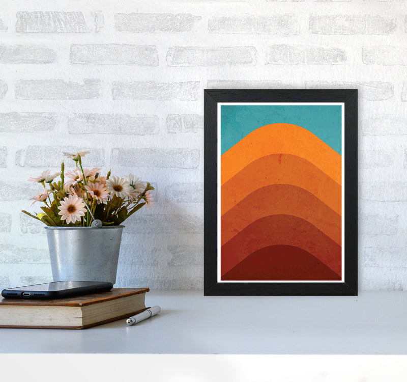 Orange Mountain Art Print by Jason Stanley A4 White Frame