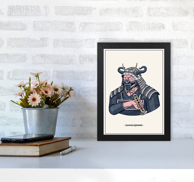 Samurai Warrior Art Print by Jason Stanley A4 White Frame