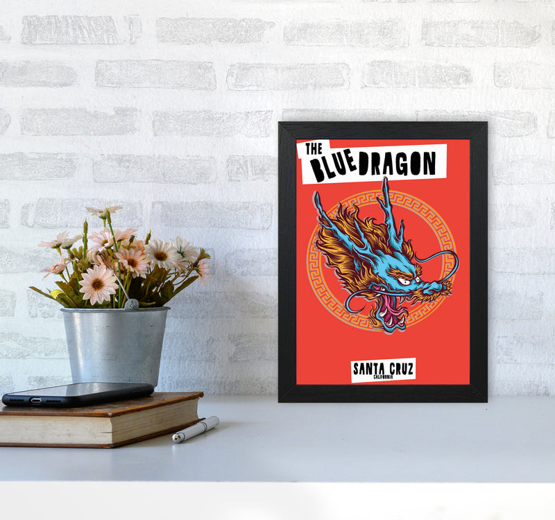 The Blue Dragon Art Print by Jason Stanley A4 White Frame