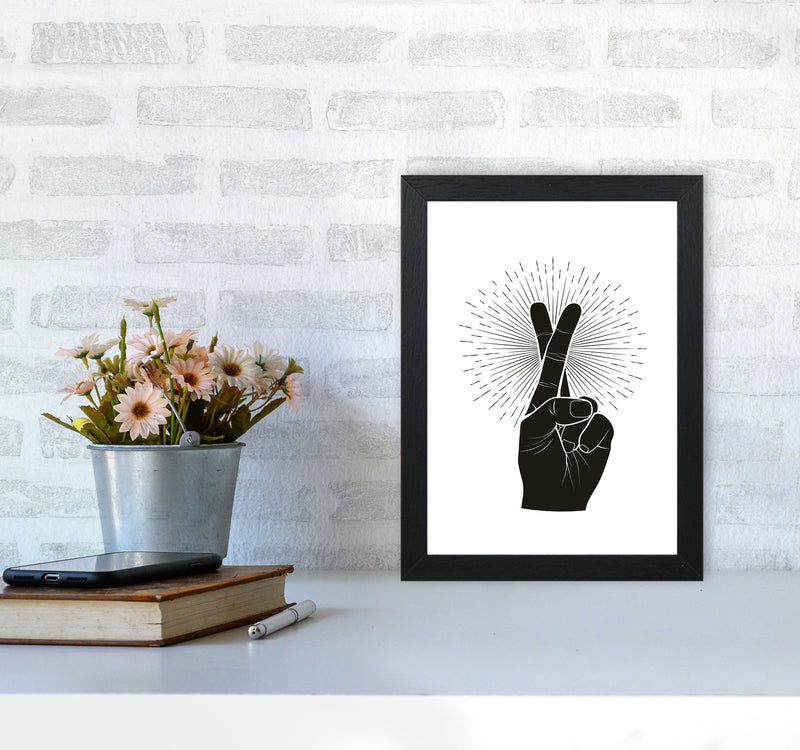 Fingers Crossed Art Print by Jason Stanley A4 White Frame
