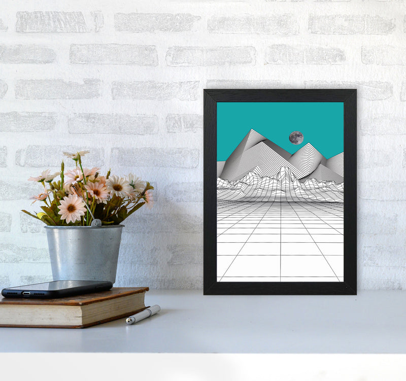 White Moon Rise Art Print by Jason Stanley A4 White Frame