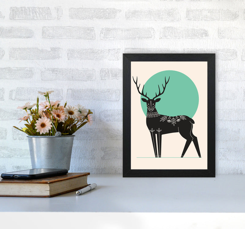 Moonlight Deer Art Print by Jason Stanley A4 White Frame