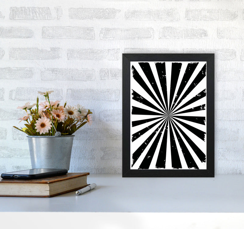 Black Sun Rays Art Print by Jason Stanley A4 White Frame
