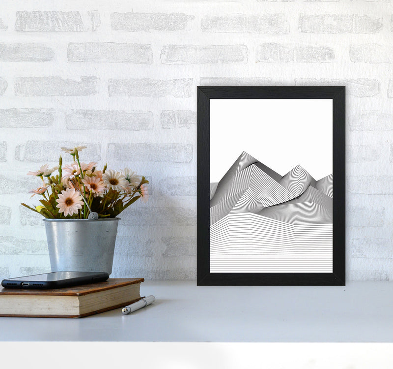 Line Mountains Art Print by Jason Stanley A4 White Frame