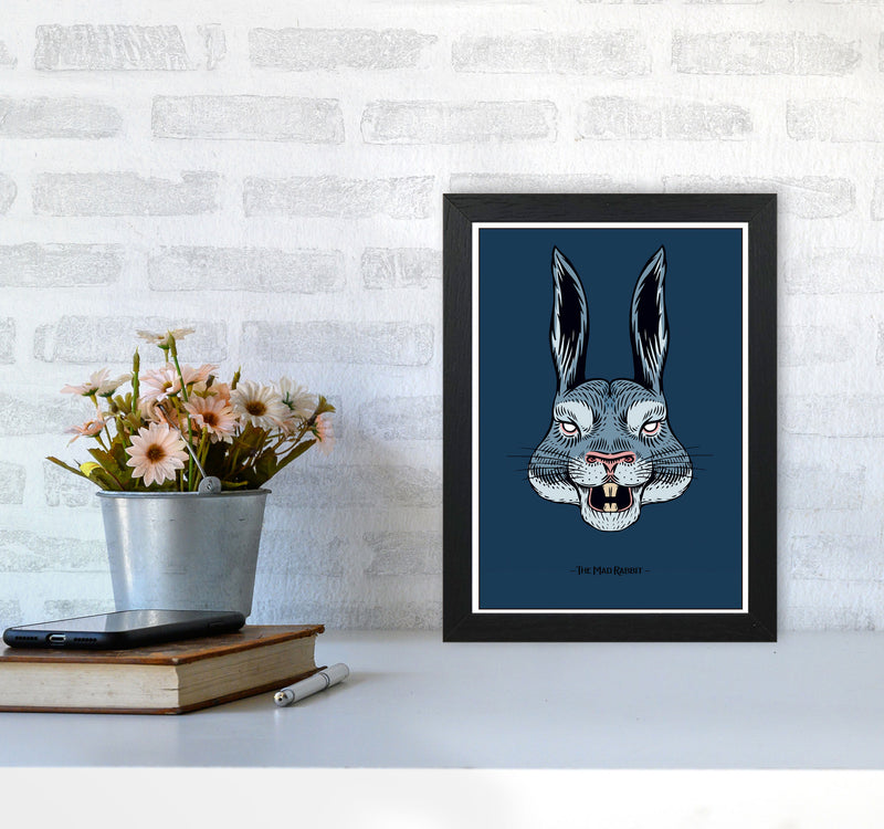 The Mad Rabbit Art Print by Jason Stanley A4 White Frame