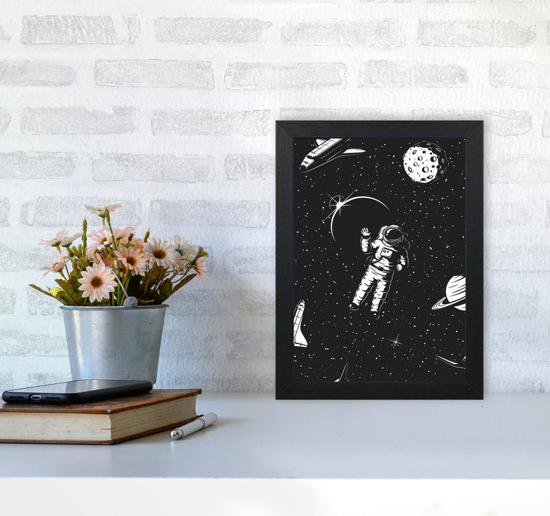 Hello Spaceman Art Print by Jason Stanley A4 White Frame
