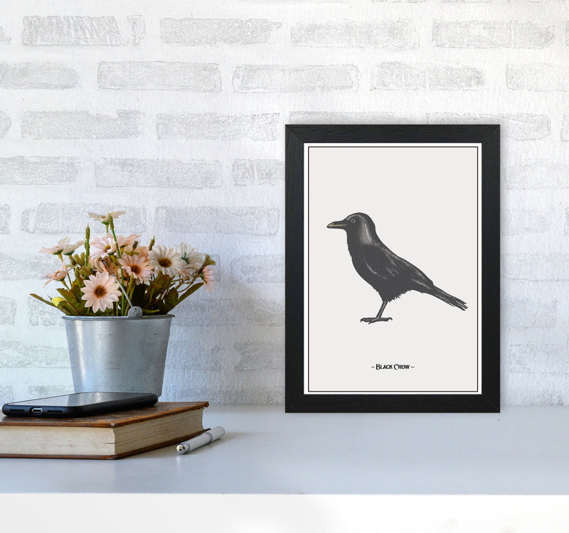 The Black Crow Art Print by Jason Stanley A4 White Frame