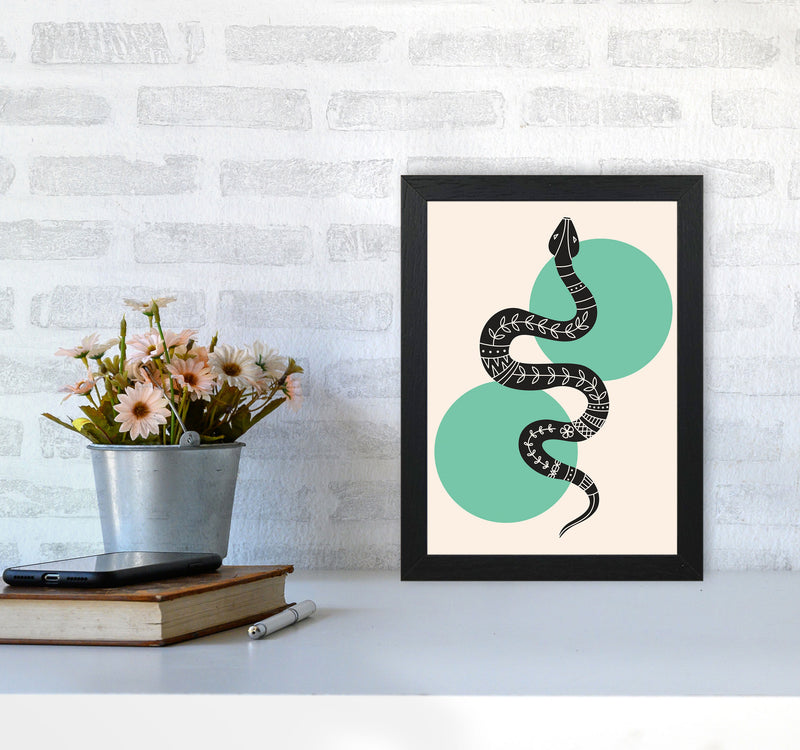 Abstract Snake Art Print by Jason Stanley A4 White Frame